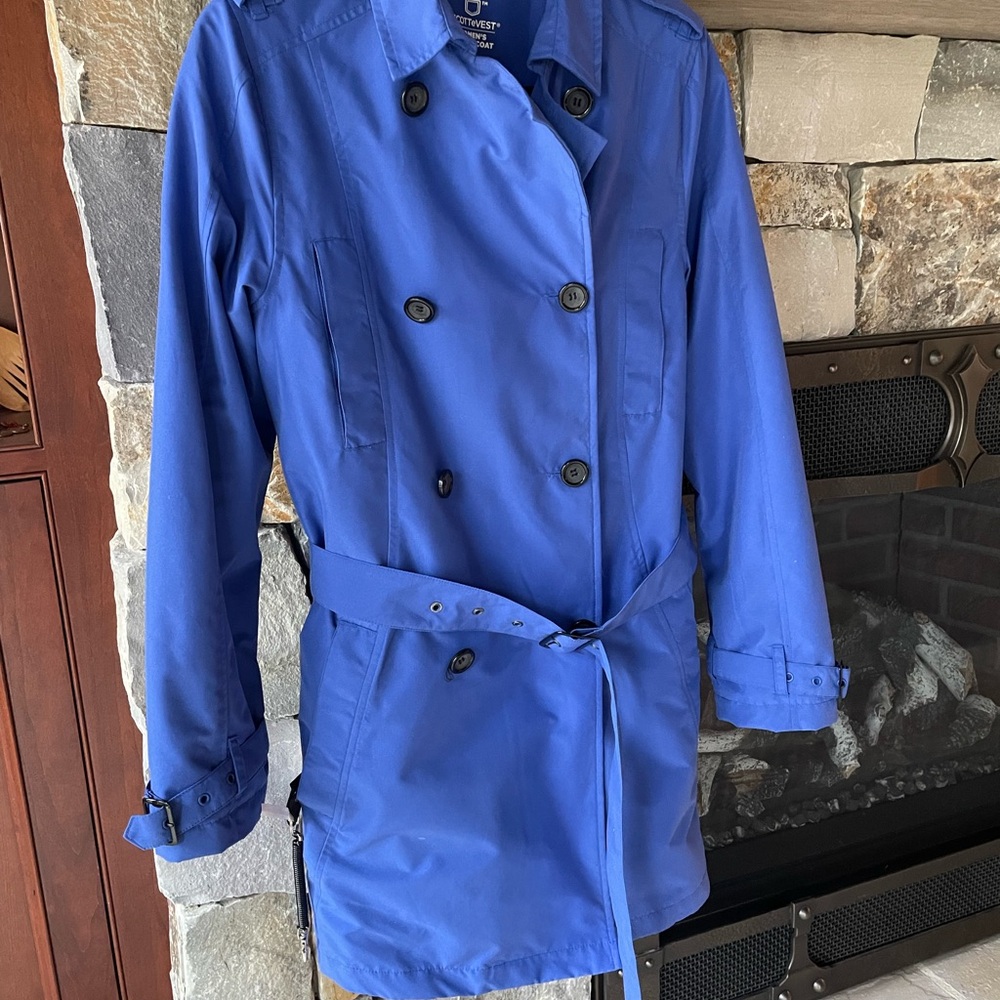 Women's Blue ScotteVest Tabatha Trench Coat